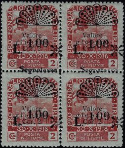 1921 Fiume - Varietà Certificato Coll