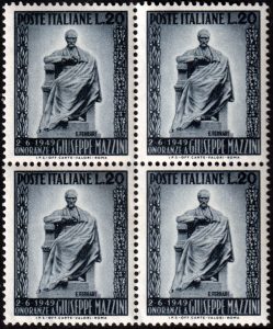 1949 Mazzini quartina MNH