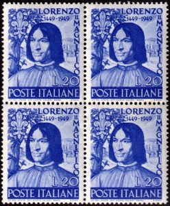 1949 Lorenzo Il Magnifico quartina MNH