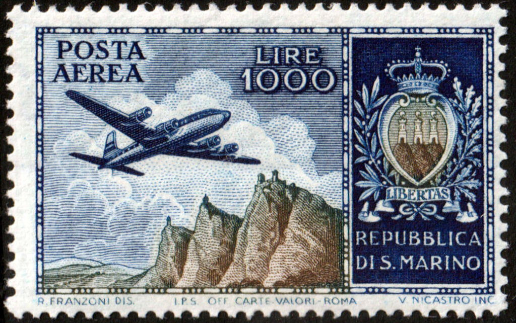 1954 Posta aerea Lire 1000 MNH n.112