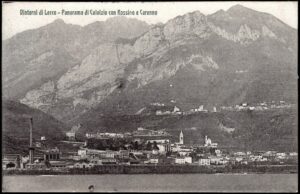 1903 - Dintorni di Lecco - Panorama di Calozio con Rossino e Carenno - viaggiata (formato piccolo)