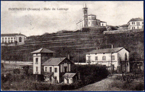 1916 - Monticello (Brianza) - visto da Casirago - viaggiata (formato piccolo)