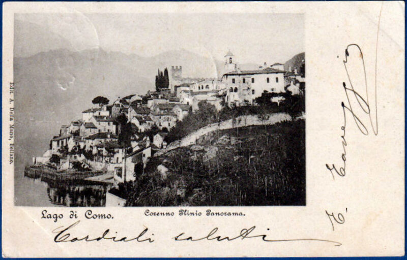 1903 - Lago di Como - Corenno Plinio - Panorama - viaggiata (formato piccolo)