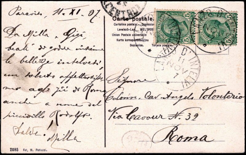 1907 - Stabilimento Paraviso in Lanzo Intelvi (Co) - viaggiata - (formato piccolo)