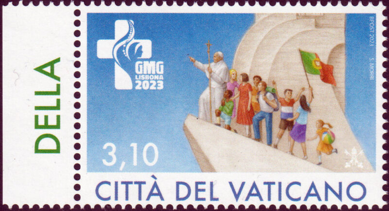 Vaticano - 2023 - € 3,10 policromo Giornata Mondiale della Gioventù Ritirato dalla Vendita - Certificato Carraro - Vendita a Trattativa Privata