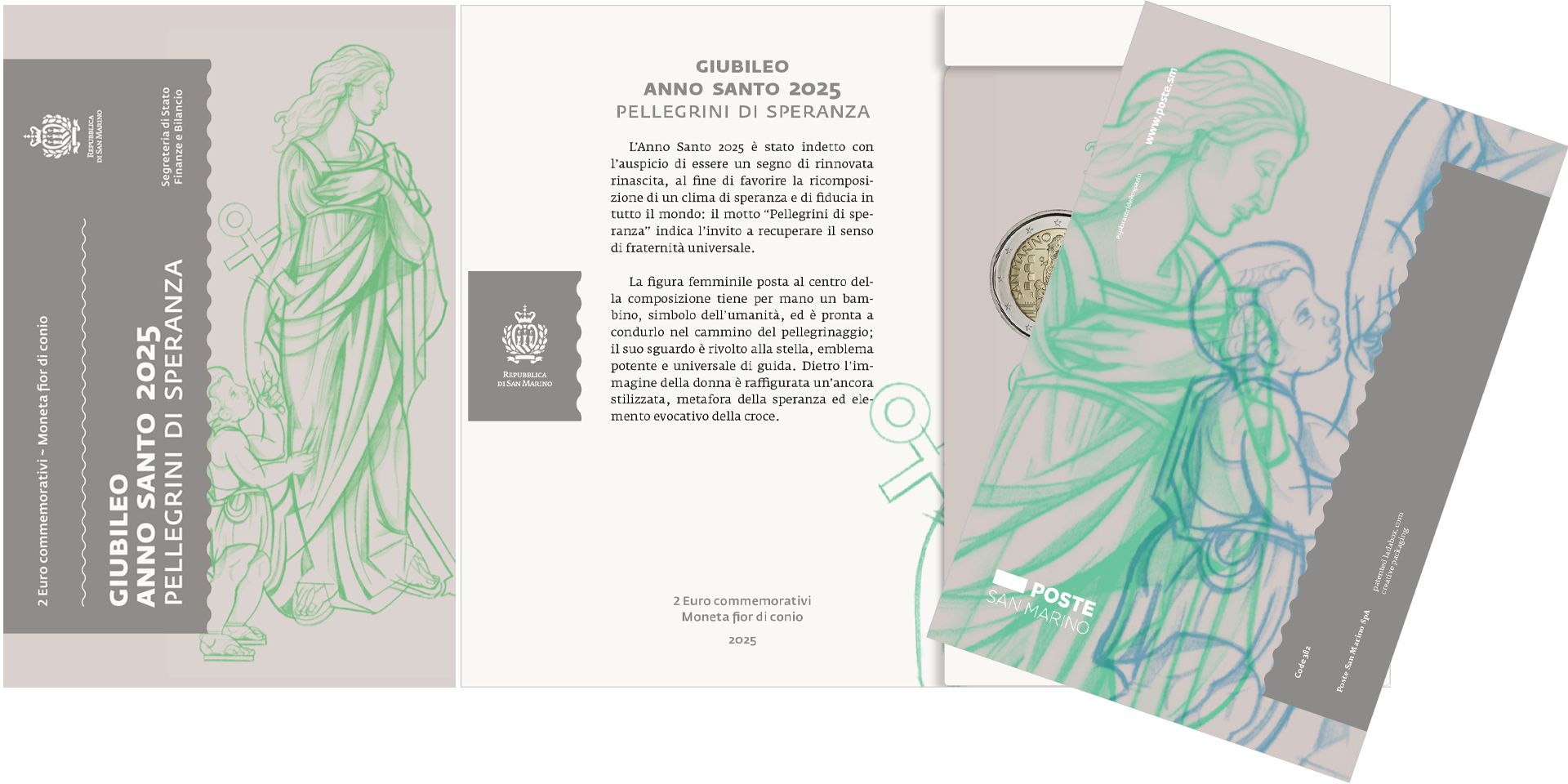 San Marino 2025 - 2 € GIUBILEO - ANNO SANTO - Blister FDC - immagine 2