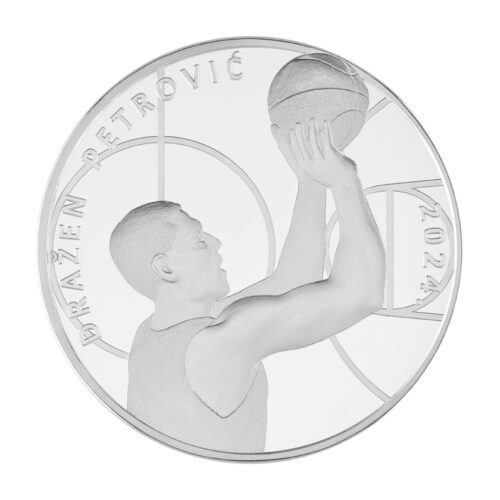 CROAZIA 2024 - 1 Oncia argento Dražen Petrović - Fondo Specchio - Tiratura 4000 esemplari - immagine 2